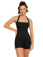 Elegant Halter Neck Seamless Bodysuit with Chest Support & Butt Lifting Design